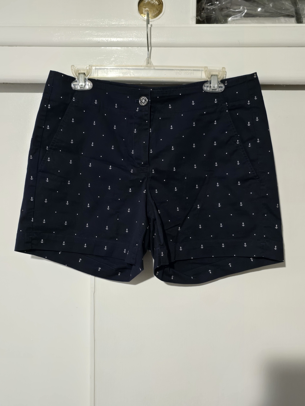 Navy Anchor Print Women's Shorts